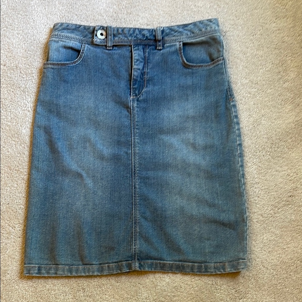 Tribal Vintage Blue Knee-Length Pencil Skirt
